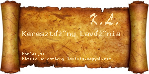 Keresztény Lavínia névjegykártya
